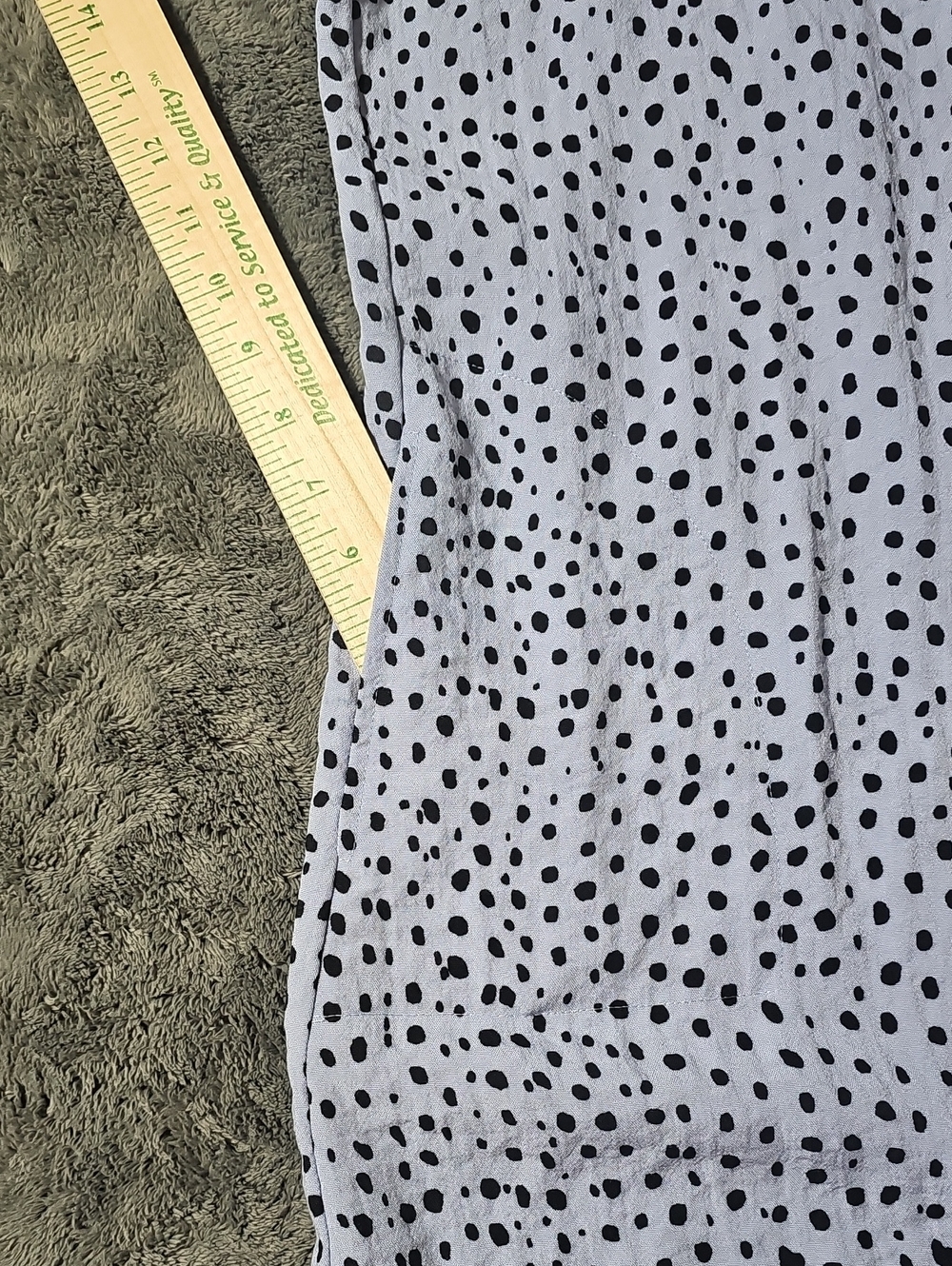 Habitat Slate Blue Black Dot Shift Dress Pockets Size XL NEW - Picture 6 of 10